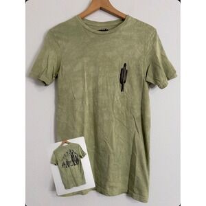 Call Your Mother - Men's Desert Graphic Tee Green Acid Wash Size‎ Small